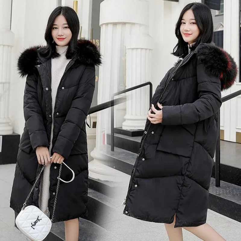 

2020 Winter New Parkas Jacket Women Keep Warm Coat Mid-Long Hooded Fashion Large Size Loose Down Cotton Jackets Female Outerwear