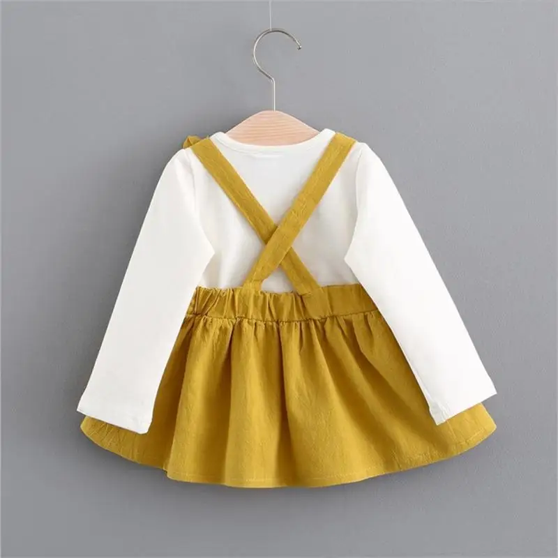 Популярное платье для девочек Детская одежда с круглым вырезом Сезон весна-осень