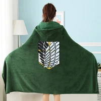 attack on titan wearable throw blanket scouting legion cloak cape cosplay costume thicken winter blanket cloak