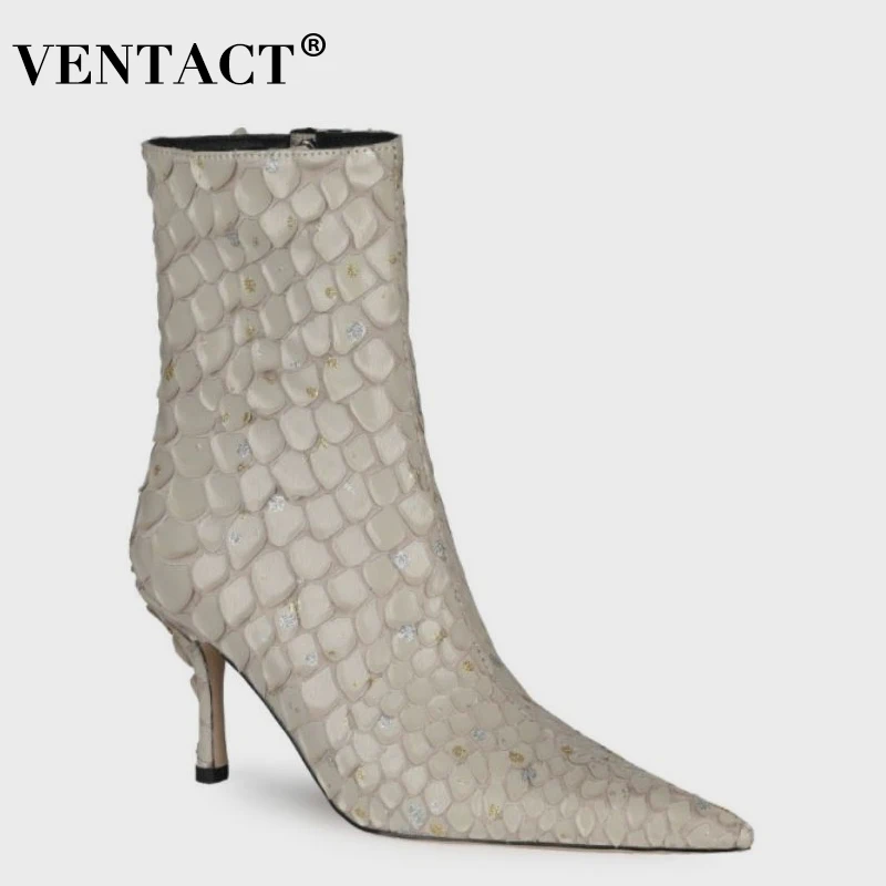 

VENTACT Size 34-43 2022 Ankle Boots New Designed Women Shoes Sexy Thin Heel Short Boot Club Party Fashion Female Footwear