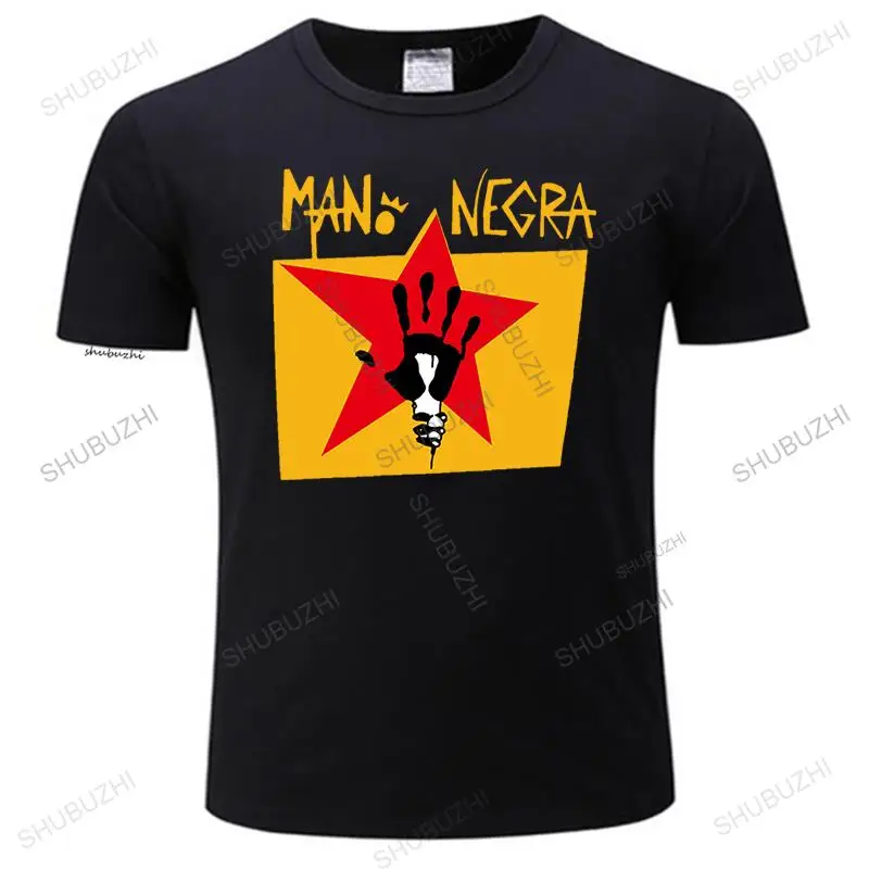 

New cotton short sleeve Mano Negra Manu Chao Rock Band Men's Black T-Shirt High Quality Top Tee T Shirt male vintage tee-shirt