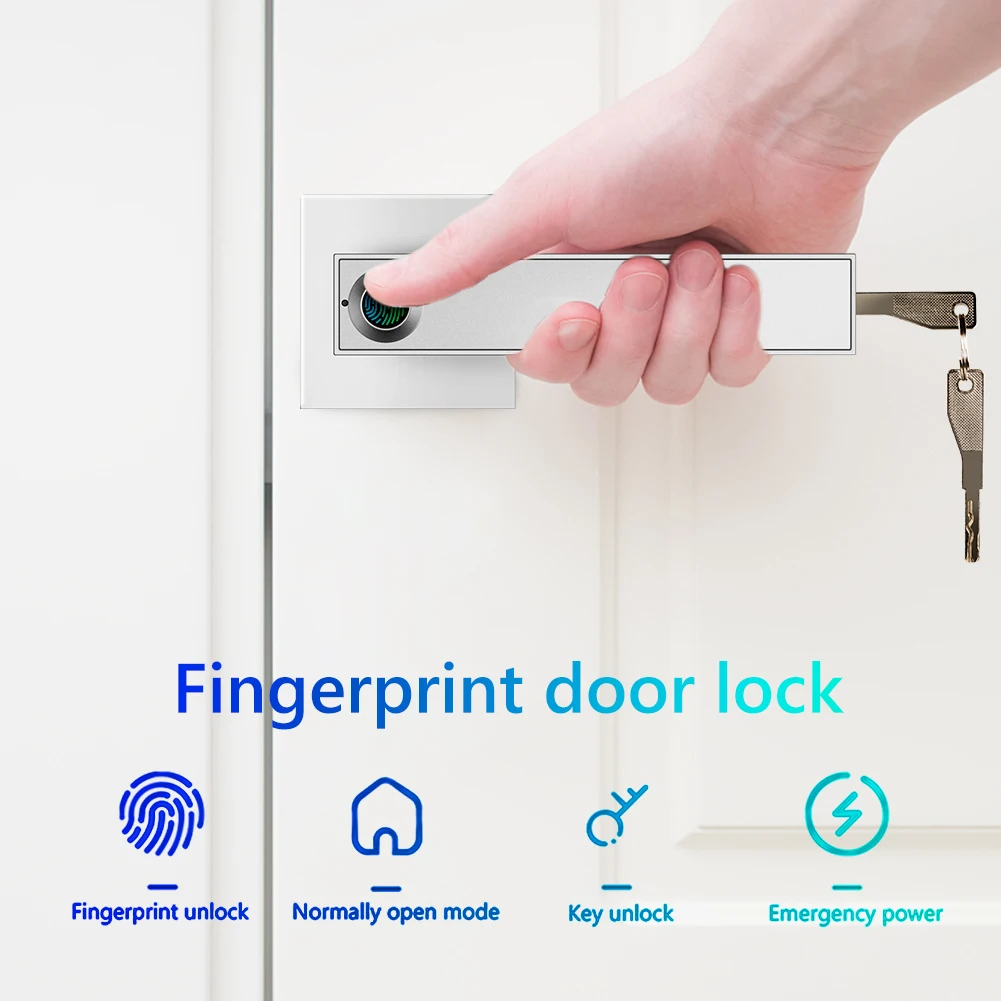 

F180 Fingerprint Electronic Door Lock Semiconductor Smart Lock Home w/ Key With Fingerprint Unlock Key Unlock Normally Open Mode