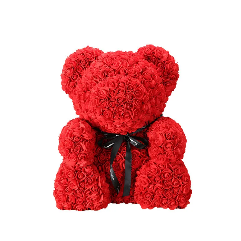 Роскошный розовый медвежонок 40 см ПЭ пенопласт роза подарок на день Святого