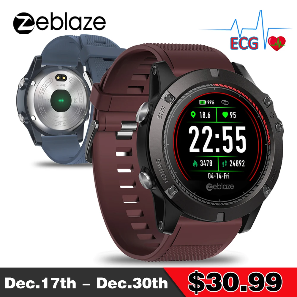 Смарт-часы Zeblaze VIBE 3 ЭКГ с электрокардиографом ЭКГ дисплей GREENCELL ЭКГ монитор сердечного ритма кровяное давление умные часы