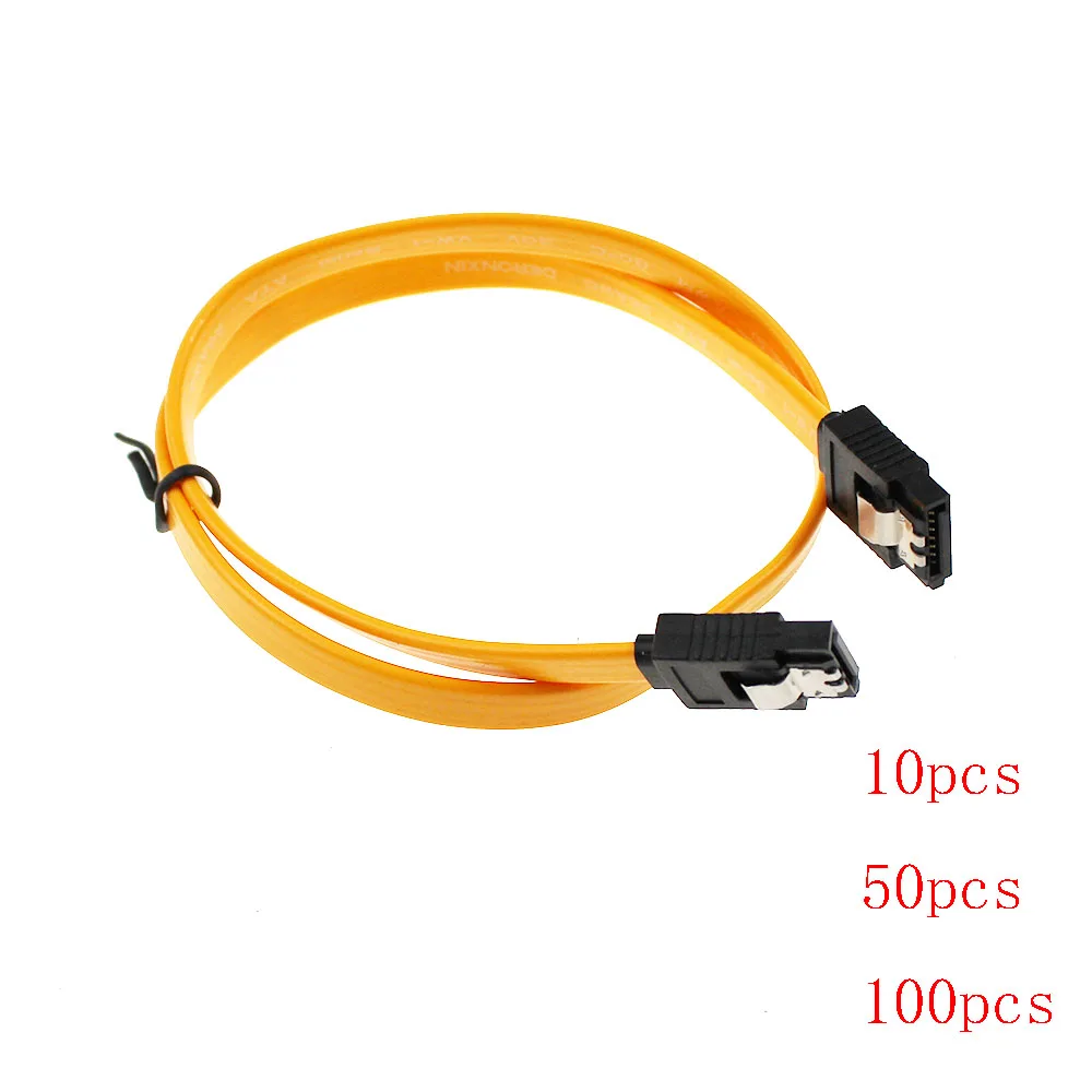 

10pcs 50pcs 100pcs 40cm Serial SATA 3 RAID Data HDD Hard Drive Disk Signal Cables Yellow Straight High Speed SATA 2 Data Cable