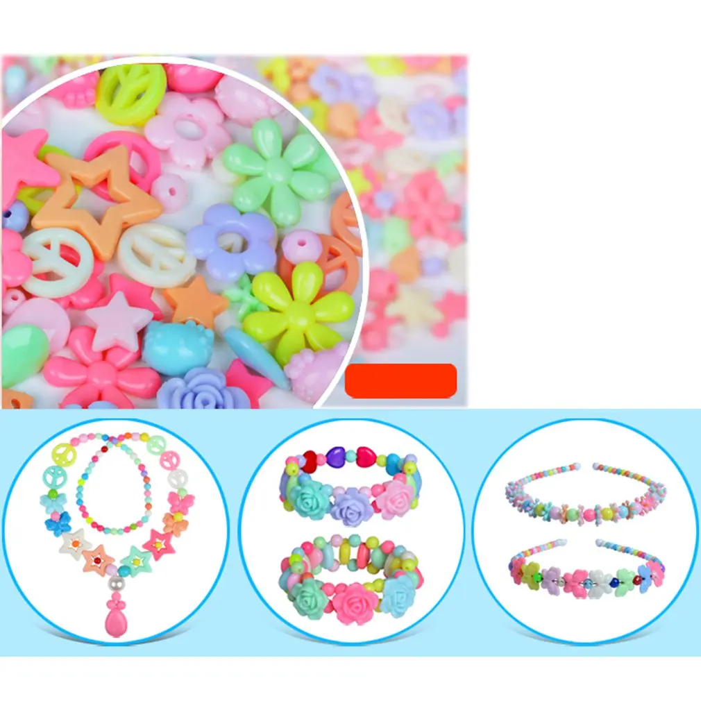 

7 Girds Kids Girls DIY Toys String Beads Set Brinquedo Necklace Handmade Bracelet Building Kit Make Up Intelligence Birthday Gi