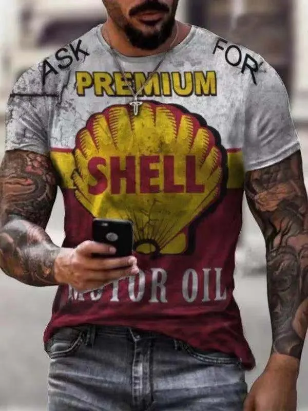

Summer New Personality Casual Printing T-Shirt For Men Oversized Short Sleeved Top Tees Hot Sale In Europe And America