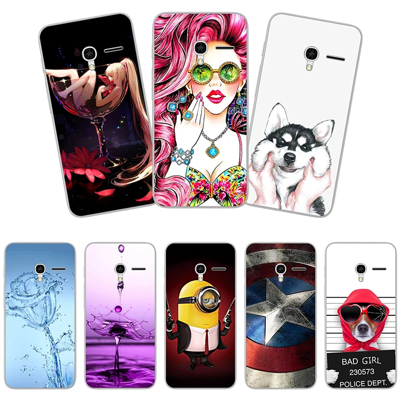 Мягкий силиконовый чехол для телефона ALCATEL One Touch Pixi 3 4 5 &quot5017 5019 5019D с цветочным