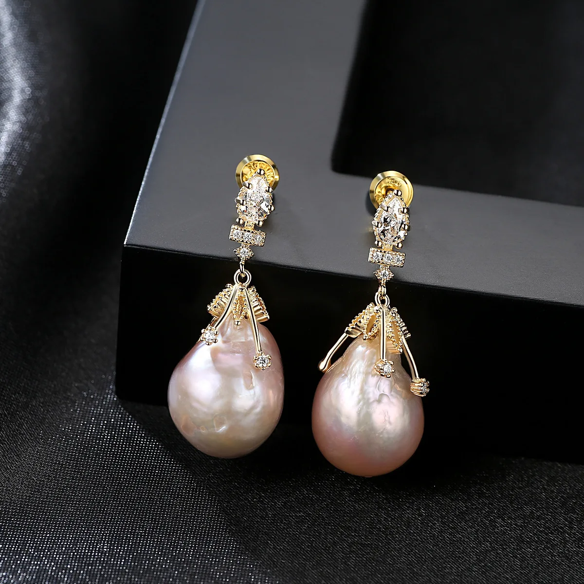 PAG & MAG special baroque pearl S925 pure silver earrings