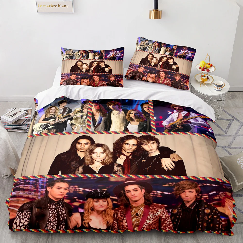 Maneskin-Juego de ropa de cama, funda de edred&oacute;n, funda de almohada, doble, Queen y King-0