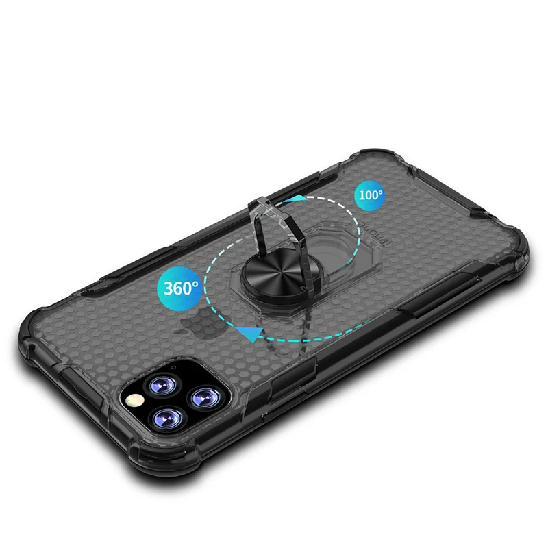 Magnetic Finger Ring Case for iPhone 11 Pro Max Xs XR X 7 6 6S 8 Plus Hybrid Colors Shockproof Stand Transparent Cover | Мобильные