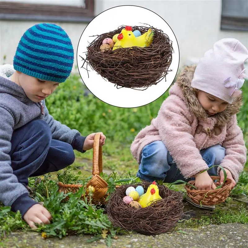 

Easter Festival Egg Ornament Party Decorative Easter Nest Photo Props (12cm)