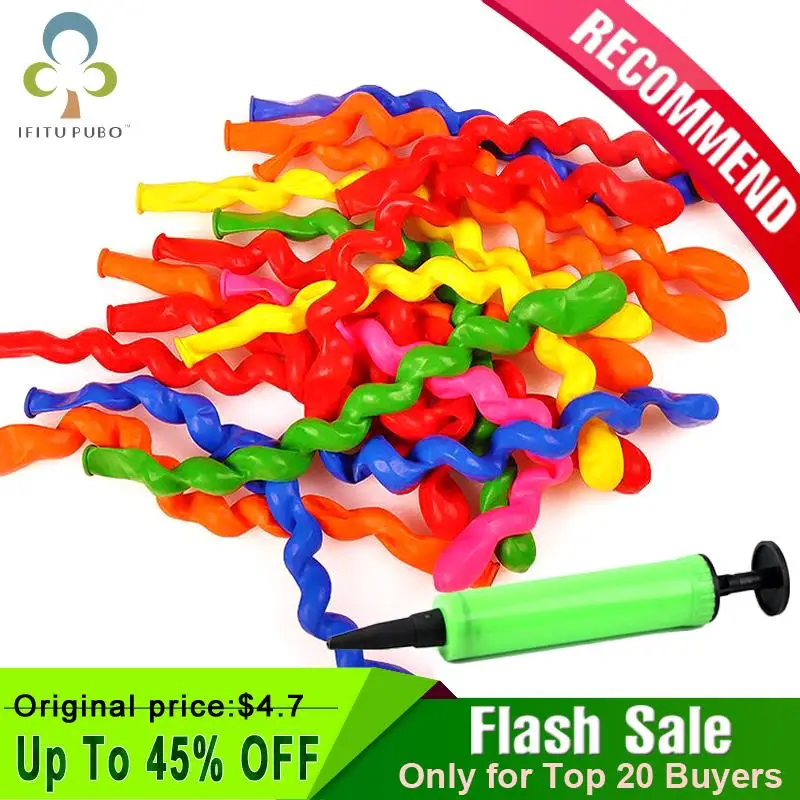 50 шт./лот разноцветные винтовые спиральные латексные шары вечерние на свадьбу