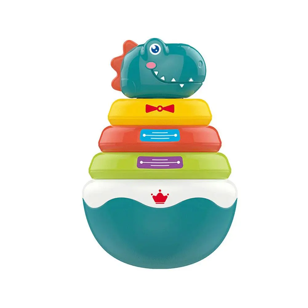 

Stacking Nesting Toys Rainbow Rattle Stacking Rings Funny Tumbler Toys With Dinosaur Topper Educational Learning Stacking Rol