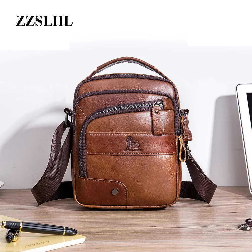 

New Design Genuine Leather Real Cowhide Men's Small Bag Fashion Retro Single Shoulder Men's Bag Personality Male Messenger Bag
