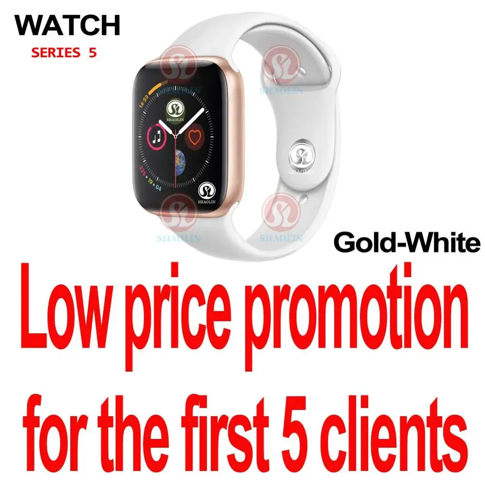 Gold White-Only 5 Скидка 50% на 42 мм умные часы серии 4 часы Push Message Bluetooth подключение для Android телефона IOS apple iPhone 5 7 8 X Smartwatch - Цвет: Gold White-Only 5