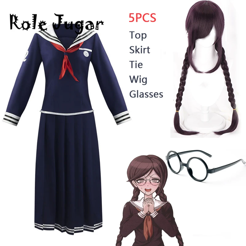 

Anime Danganronpa Toko Fukawa Cosplay Costume School Uniform Dangan-Ronpa 2 Cosplay Skirt Wig Sailor Skirt Outfit Women Girls