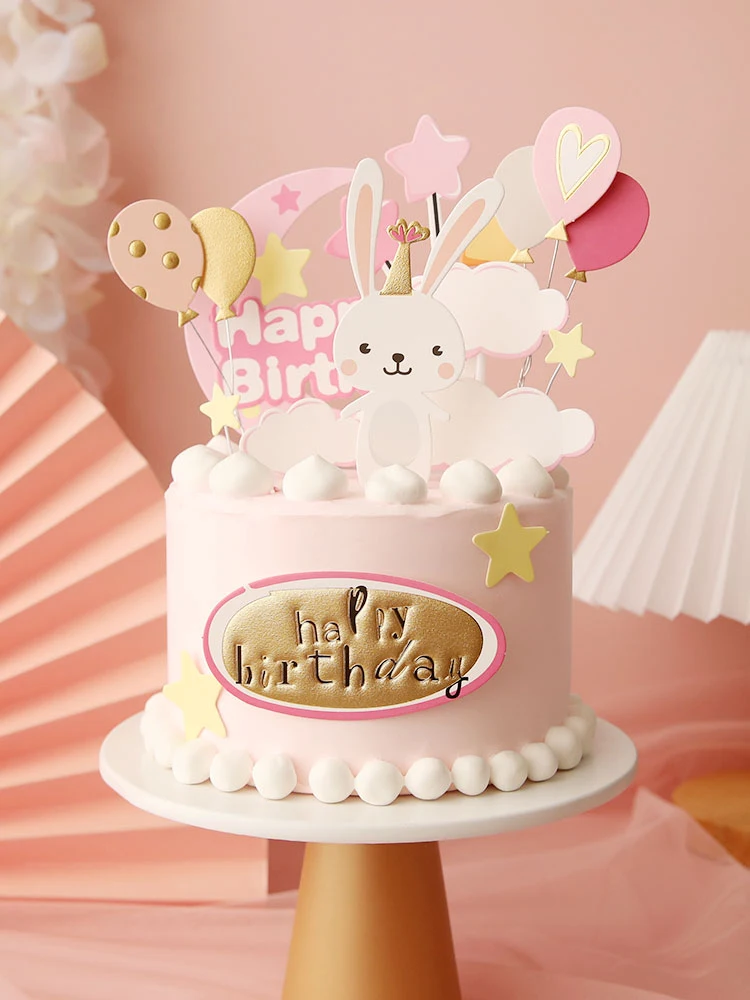 Воздушные шары розовый кролик украшения звезда любовь сердце торт топперы день