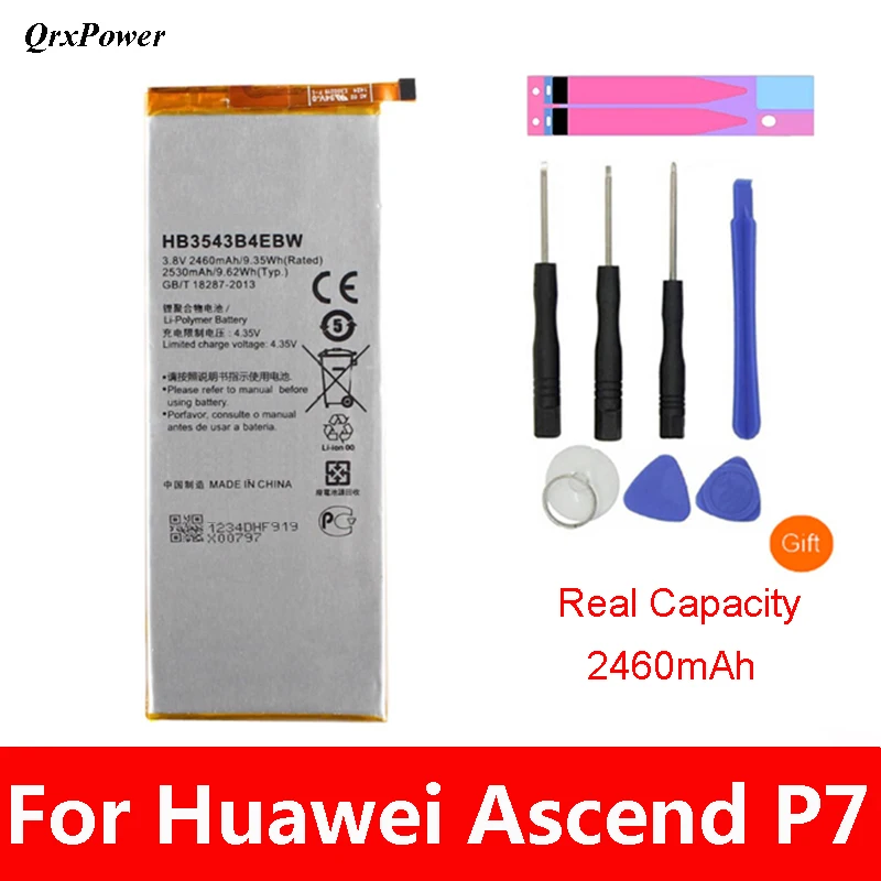 Сменный аккумулятор QrxPower 2460 мАч HB3543B4EBW для Huawei Ascend P7 L07 L09 L00 L10 L05 L11|Аккумуляторы