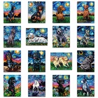 Diy 5D мультфильм животных камни в форме ромба изображение с круглыми алмазами 