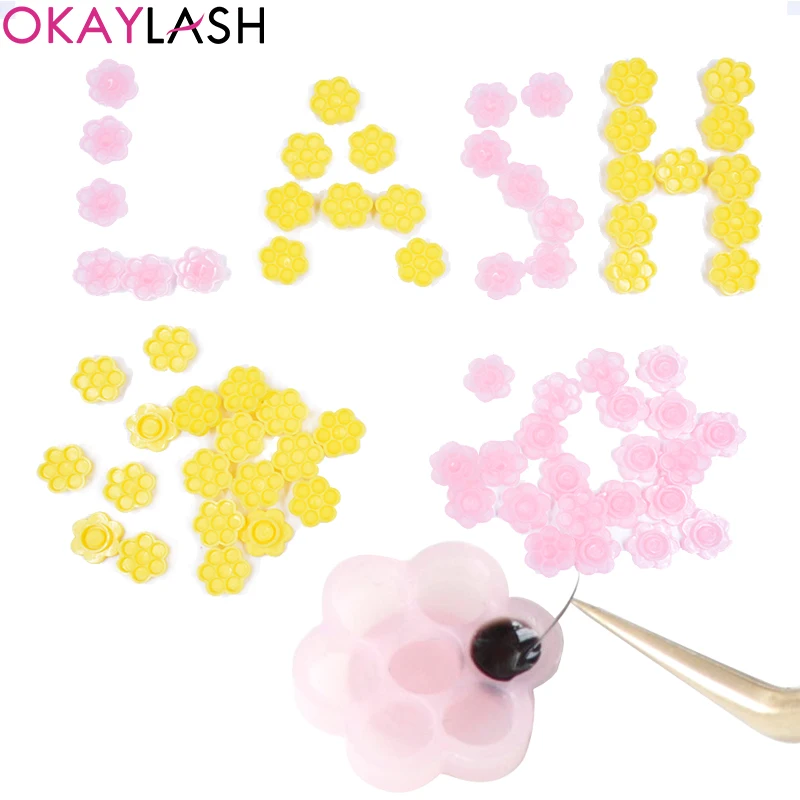 Поддон для наращивания ресниц 2021 100 шт. в форме цветка |