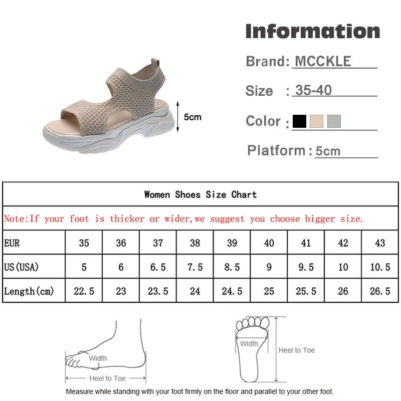 MCCKLE / женские сандалии с открытым носком женская дышащая обувь на резинке сеткой
