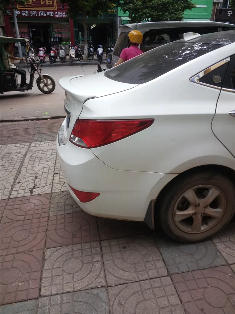 Спойлер для автомобиля Hyundai Verna Accent из ABS материала, цвет грунта, заднее крыло 2011-2016 гг.