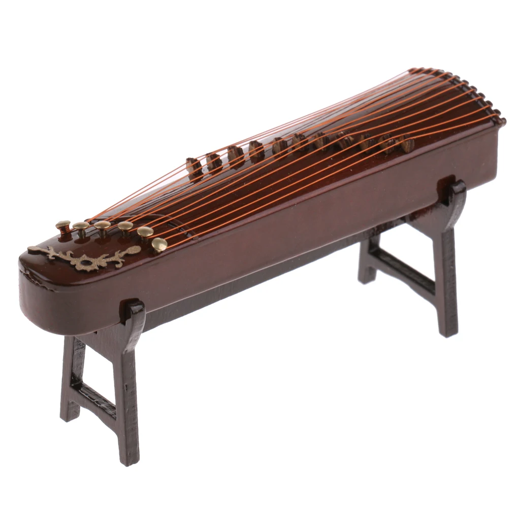 16 см Деревянный Китайский инструмент Guzheng Zither с коробкой и подставкой| |