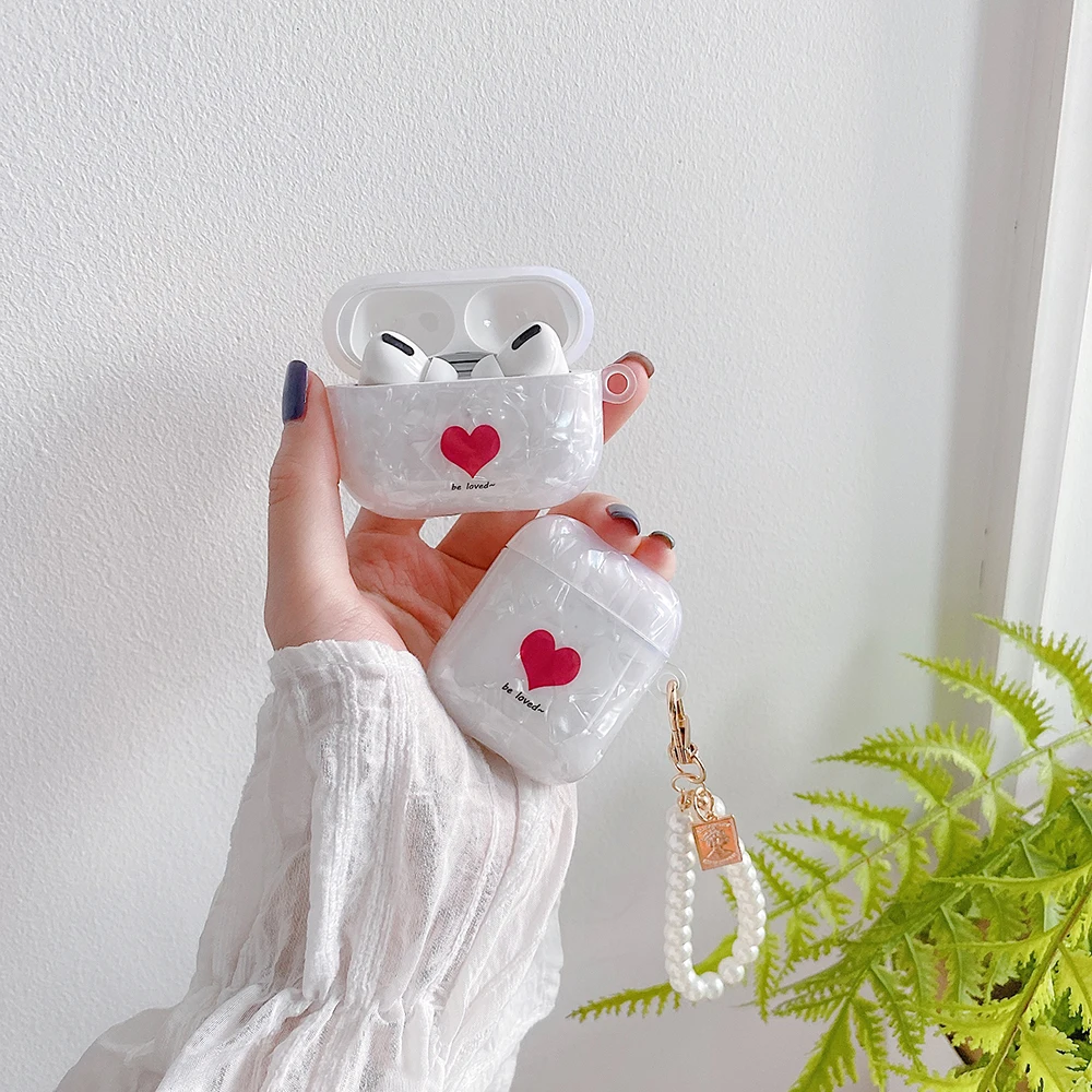 Чехол для наушников Apple Airpods Pro 2 в 1 с жемчужиной шнурки роскошный чехол Защитный