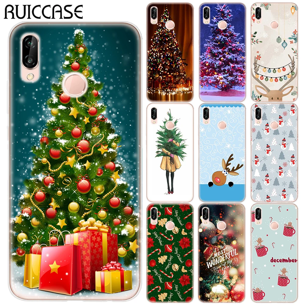 Счастливого Рождества чехлов из термопластичного полиуретана (TPU) для Huawei P8 P9 P10 P20