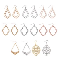 zwpon baroque teardrop earrings for women 2020 hammered metal lattice dangle earrings statement trendy jewelry wholesale