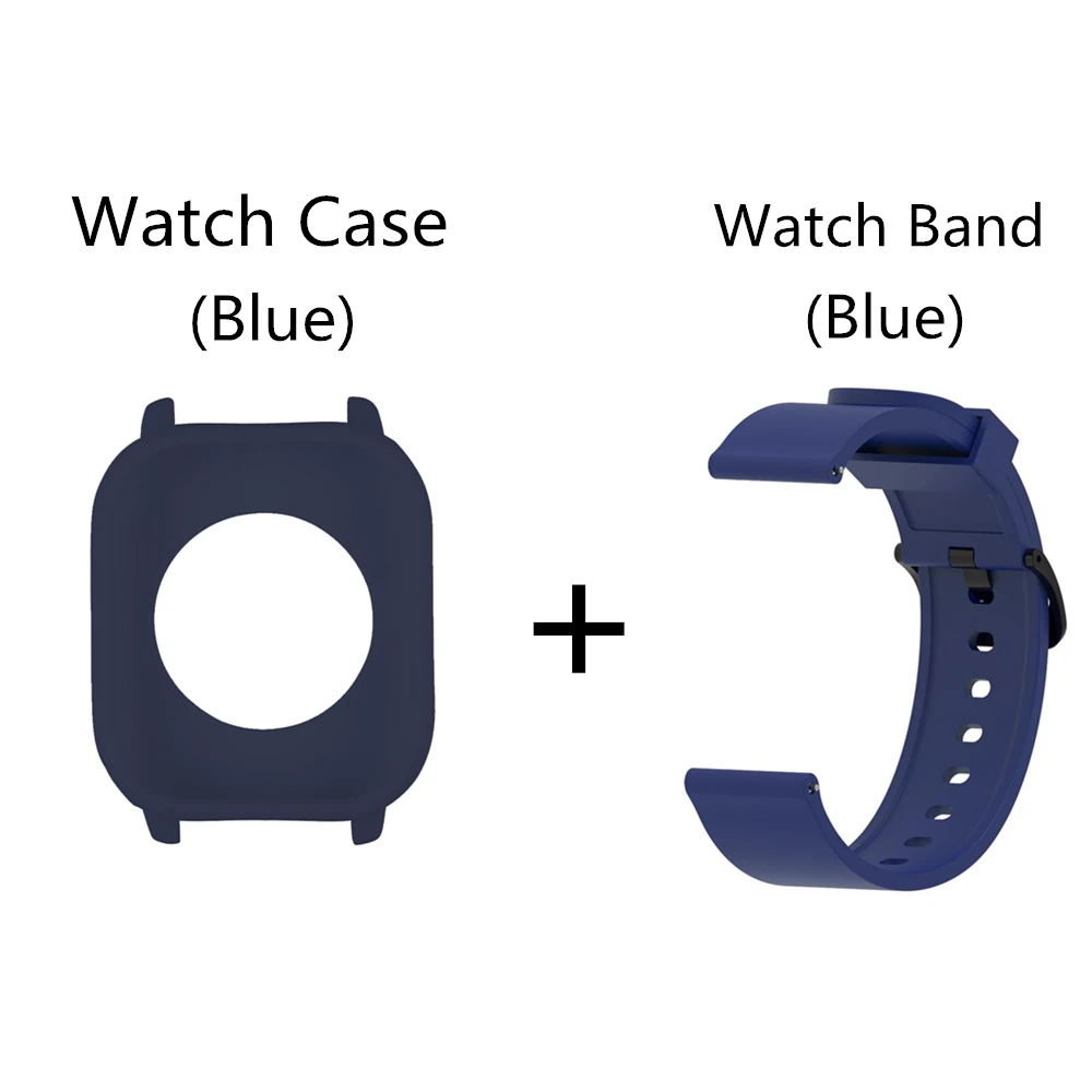 Dark Blue Package 2в1 силиконовый спортивный ремешок защитный чехол для Xiaomi Amazfit Gts Smart Watch Band 20 мм сменный Браслет+ чехол - Цвет: Dark Blue Package
