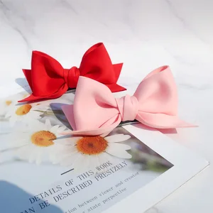 8 шт.лот однотонные хлопковые стоячие банты, прекрасные заколки для волос для девочек, зажим Аллигатор, Детские заколки, аксессуары для волос, головные уборы