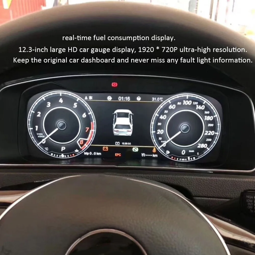 Digital Dashboard Panel Virtual Instrument Cluster CockPit LCD Speedometer for VW CC Golf 7 GTI MK7 Passat B8 Variant Teramont