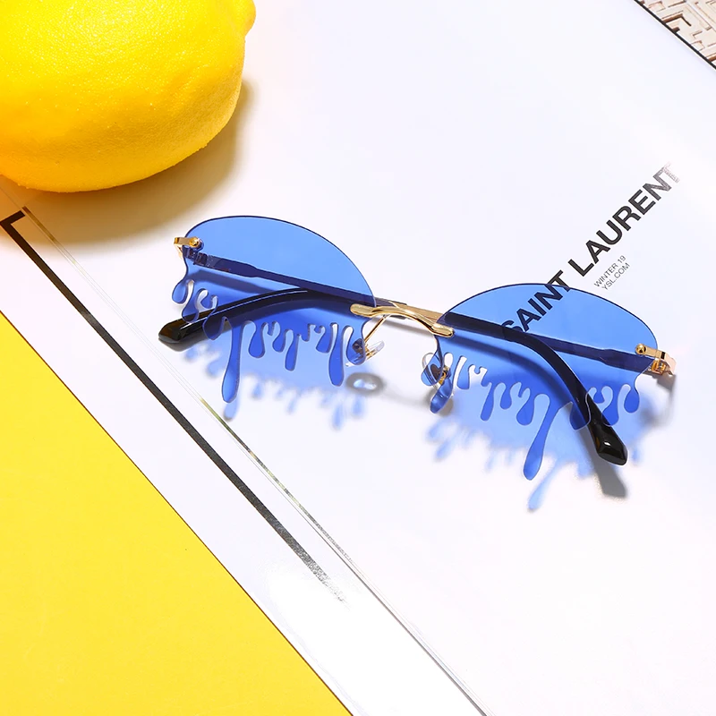 Женские солнцезащитные очки без оправы винтажные уникальные в стиле стимпанк