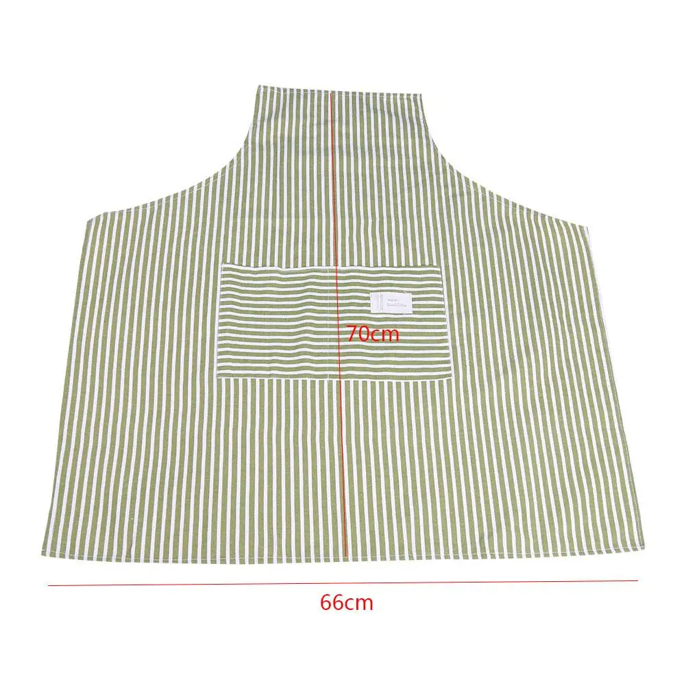Женский фартук в полоску без рукавов с карманом из антигрязного хлопка для кухни