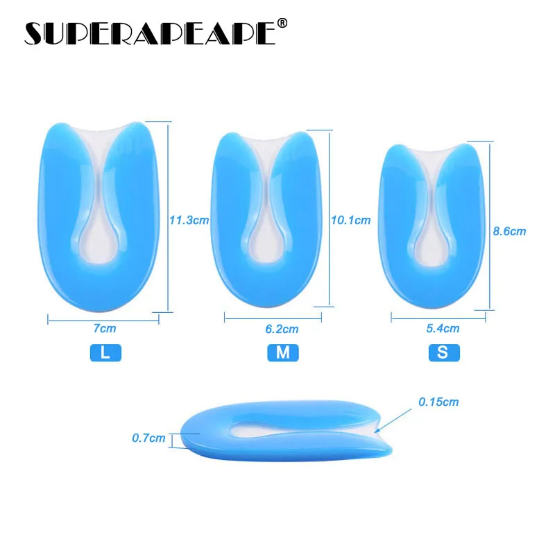 Силиконовые гелевые стельки для мужчин женщин Подошвенный Фасциит u образная