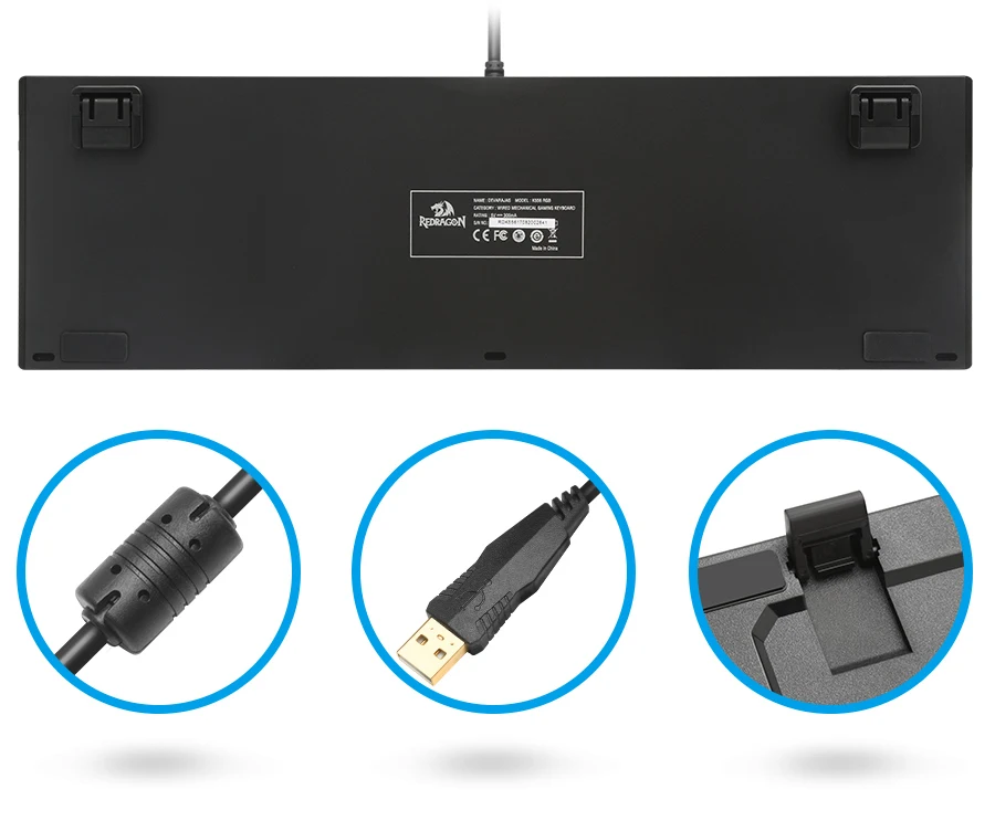 Redragon K565 Радужная USB Механическая игровая клавиатура алюминиевый синий переключатель эргономичная светодиодная подсветка 104 клавиш Проводная компьютерная игра