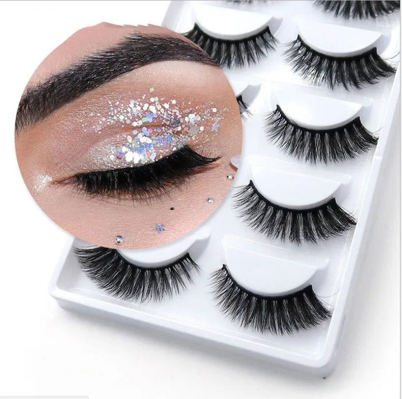 5 пар оптовая продажа объемные норковые ресницы грязный крест толстые
