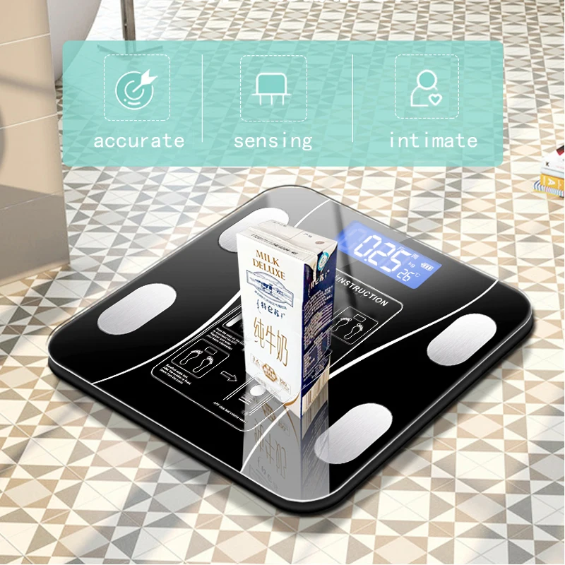 

Body Fat Scale Smart Wireless Digital Bathroom Weight Scale Body Composition Analyzer With Smartphone App Bluetooth