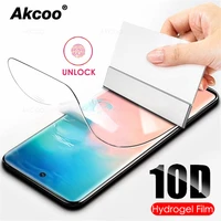 akcoo newest note 10 hydrogel film easy instal full glue for samsung galaxy s8 9 note 8 9 s10 plus 5g screen protector soft film