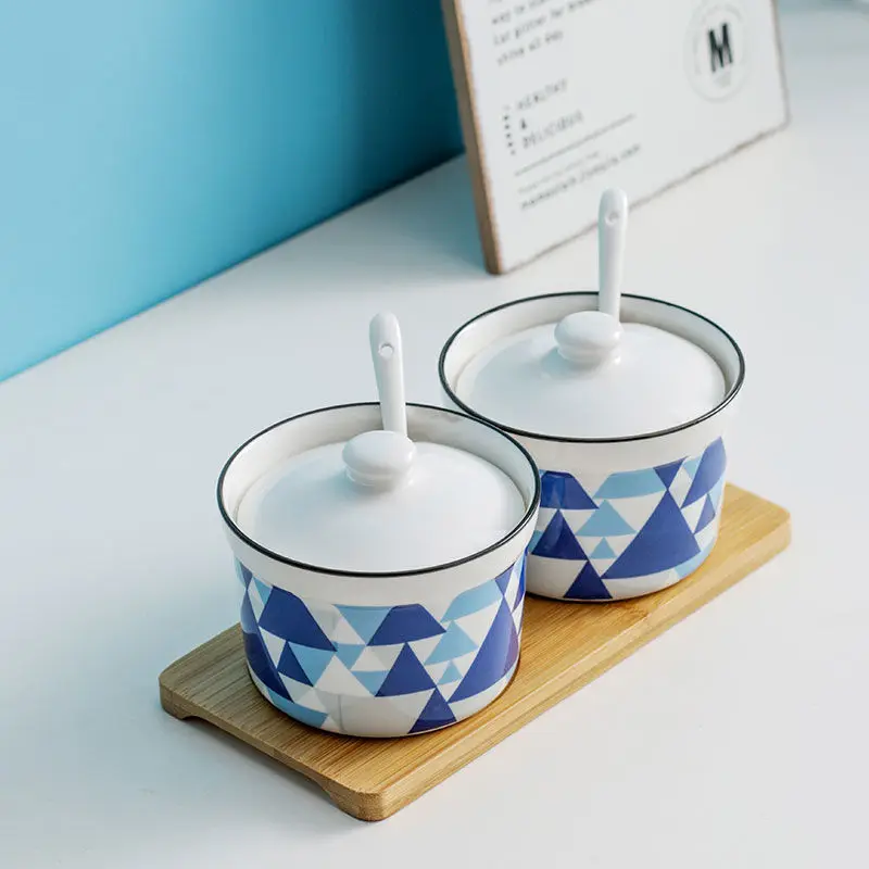 

Ceramic Seasoning Jar Kitchen Seasoning Jar Household Seasoning Box Set Ceramic Salt Shaker Seasoning Box Seasoning Jar Salt