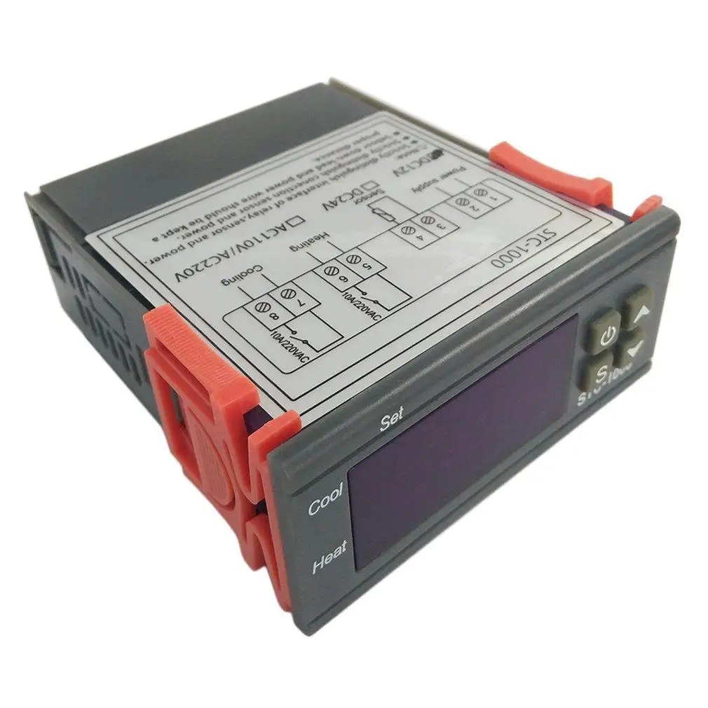 Цифровой светодиодный регулятор температуры термостат с нагревателем и