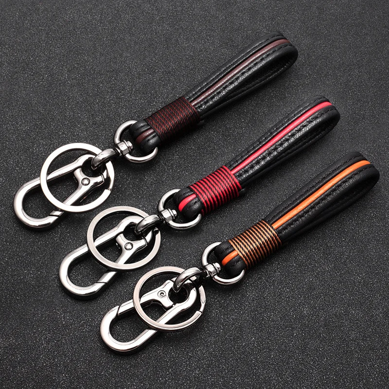 Модный Роскошный кожаный брелок ручной работы автомобильный для ключей подвеска