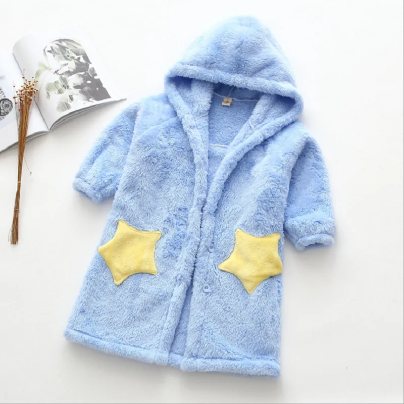 

Baby night-robe double layers thicken pajamas for boys/ girls soft/breathable home wear 2020 new arrival spring/autumn/winter