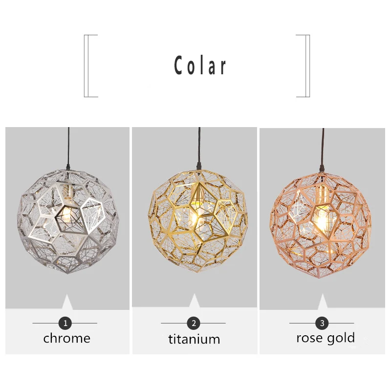 

LED Pendant Lights Round Diamond Art Hanging Lamp For Restaurant Coffee Shop Living Room Decoration Modern Indoor Lights E27