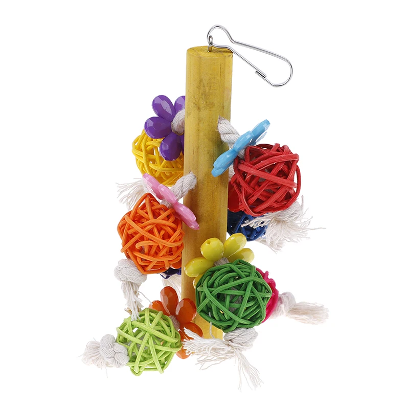 1 шт. мяч попугай птица жевательная игрушка клетка преображение натуральная