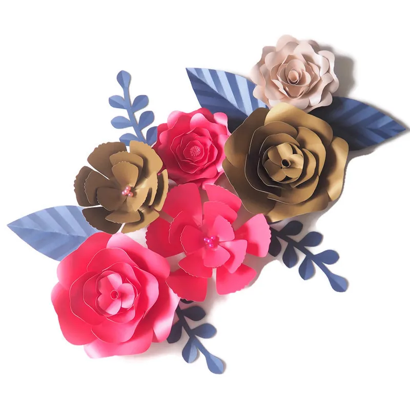 6 шт. + листья гигантские бумажные цветы