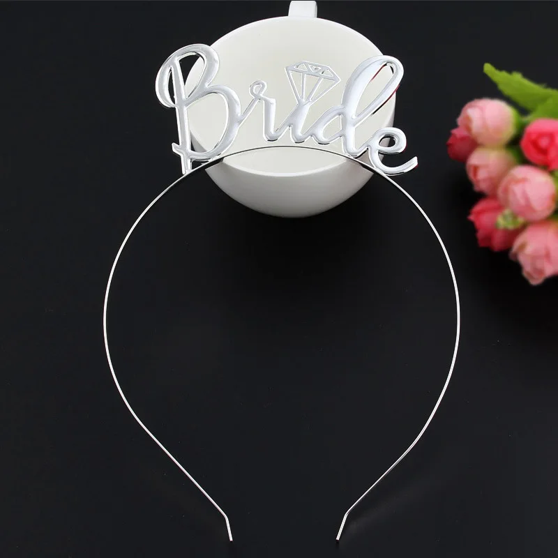 Розовое золото буквы "Bride to be" Фольга шар Свадебные украшения Baby Shower Святого Валентина вечерние невесты Алфавит Balaos Декор поставки - Цвет: 1pcs Headband