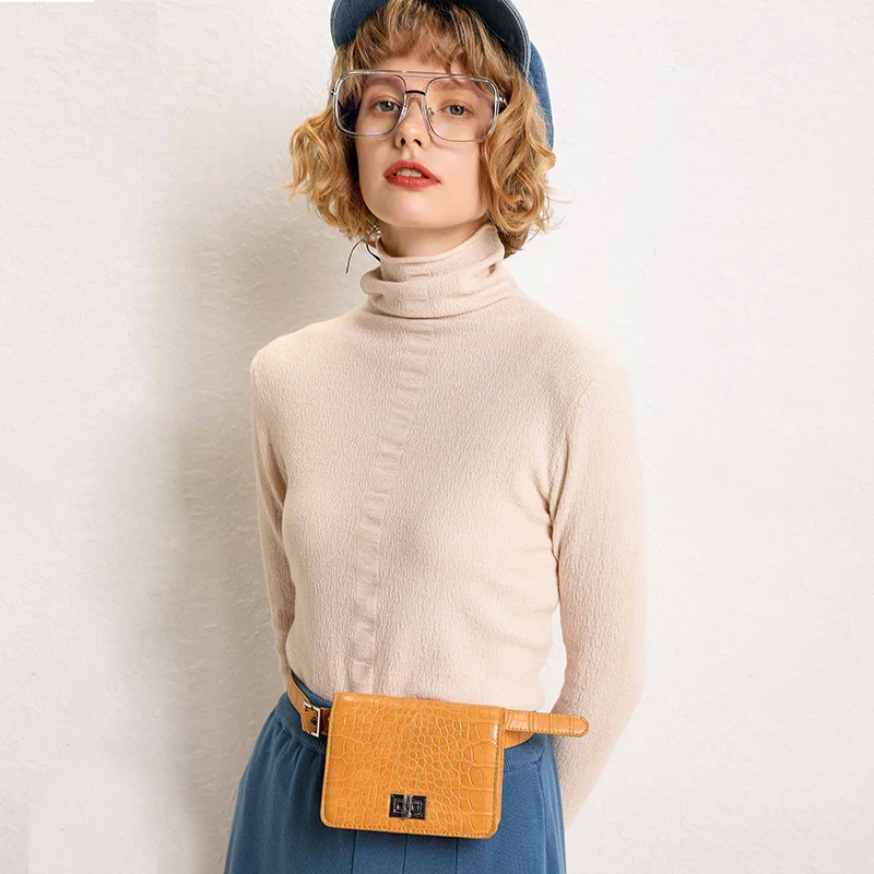 

adohon 2021 woman winter 100% Cashmere sweaters and autumn knitted Pullovers High Quality Warm Female thickening Turtleneck